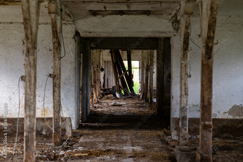 Abandoned pig farm with danger of collapse Abandoned pig farm with danger of collapse