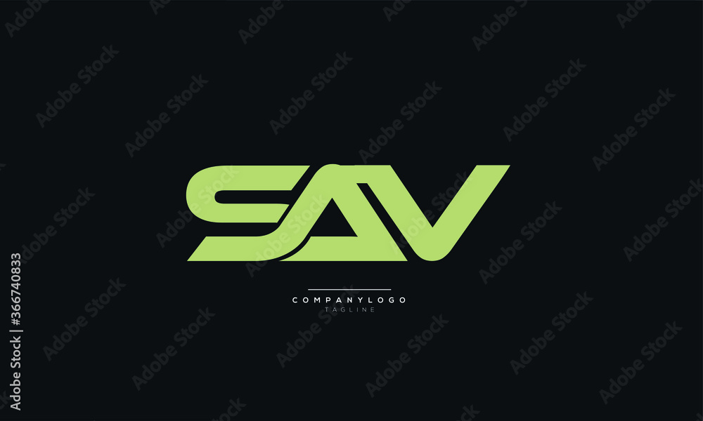 SAV Letter Business Logo Design Alphabet Icon Vector Symbol Stock Vector Adobe Stock