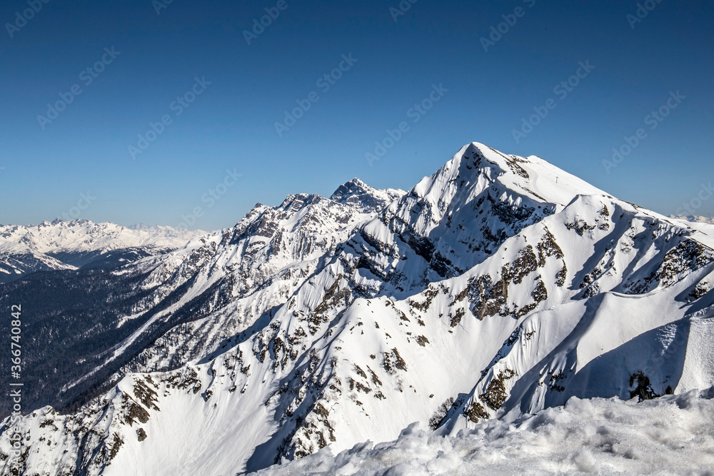 Mountain top on Krasnaya Polyana, Rosa Khutor, Caucasus, Sochi, Russia. Mountain top on Krasnaya Polyana, Rosa Khutor, Caucasus, Sochi, Russia.