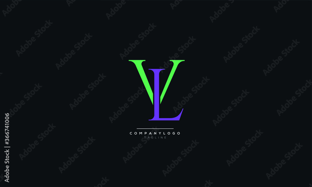 LV VL Letter Business Logo Design Alphabet Icon Vector Symbol