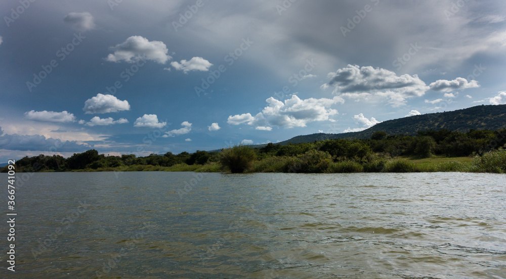 Landscape in the Akagera National Park, Rwanda, Africa