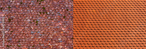 Dach vorher - nachher