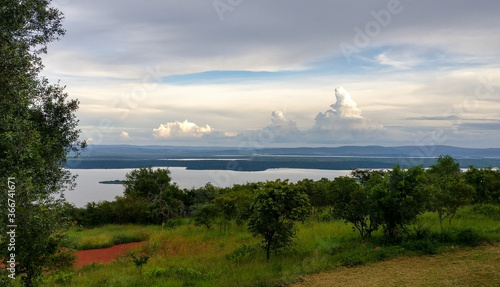 Landscape in the Akagera National Park, Rwanda, Africa