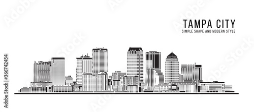 Cityscape Building Abstract Simple shape and modern style art Vector design - Tampa city
