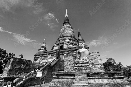 ayutthaya historical Park  Thailand  Big Chedi  more than a hundred years old  Wat Yai Chai Mongkol. The place is public property  no release document required