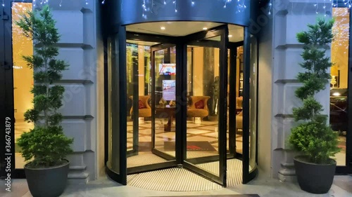 Hotel revolving entrance door