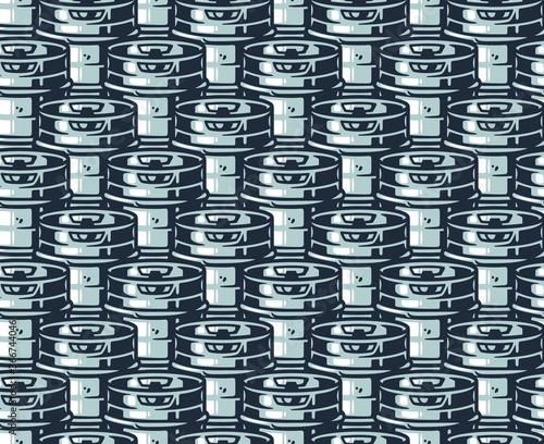 Seamless pattern metal of beer keg for bar and pub