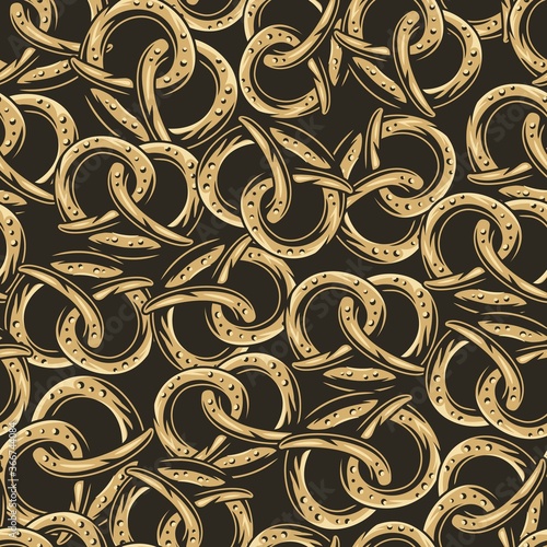 Seamless pattern of bavarian pretzel for beer fest