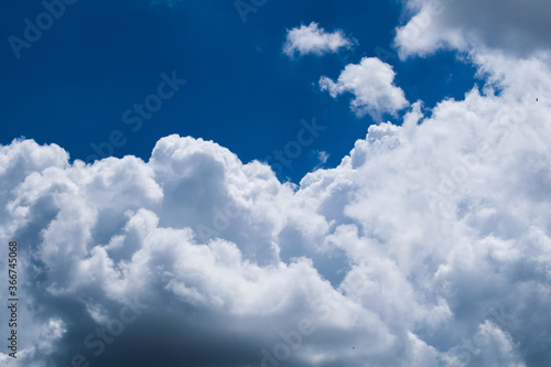 skyscape of clouds on the blue sky in daytime