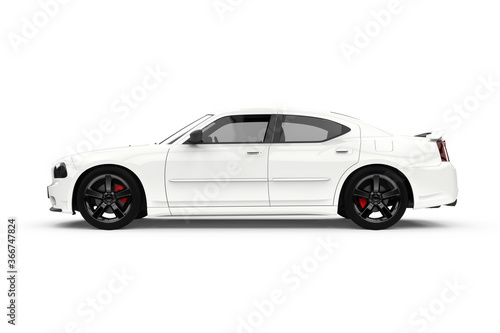 Generic unbranded powerful white sport car