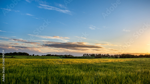 Beautiful Sunset on the field in Catalonya  Spain  Europe