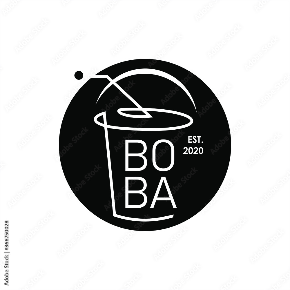 Milk Tea Logo Pearl Fresh Drink Vector Stock Vector Adobe Stock
