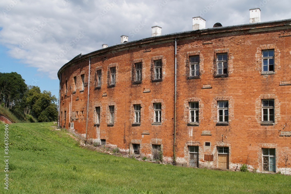 Old brick defense barracks - Fortress Modlin in Poland Old brick defense barracks - Fortress Modlin in Poland