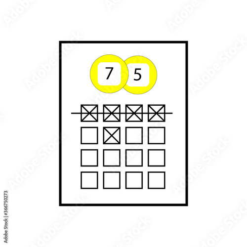 Lottery icon.Crossed out windows win icon