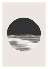 Papier peint photo Minimaliste art Formes abstraites artistiques aux traits manuscrits  © C Design Studio