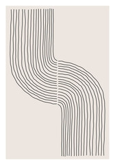 Papier peint photo Minimaliste art Croquis linéaire abstrait au style épuré  © C Design Studio