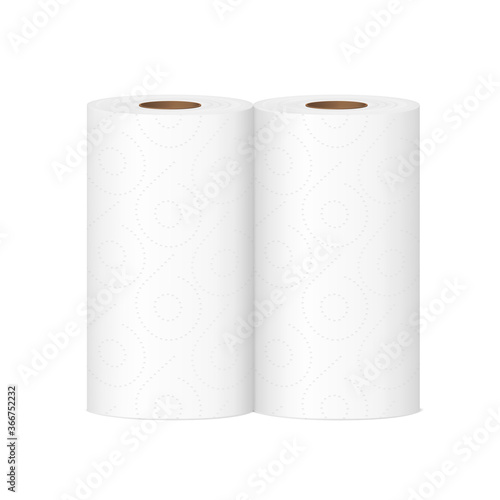 Kitchen towel set mockup. Vector illustration. Can be use for template your design, presentation, promo, ad. EPS10.