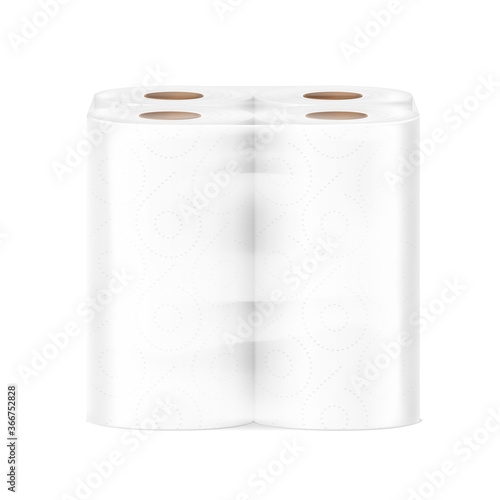 Kitchen towels in film mockup. Vector illustration isolated on white background. Easy to use for presentation your product, design. EPS10.