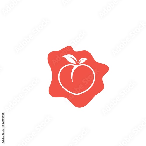 peach fruit icon vector illustrtion design