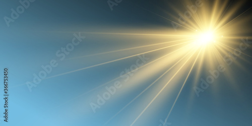 Bright beautiful star.Vector illustration of a light effect on a transparent background.