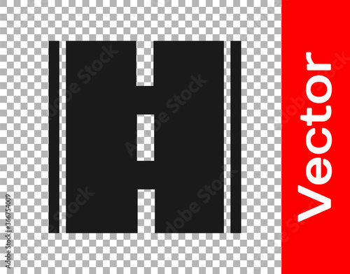 Black Road icon isolated on transparent background. Vector.