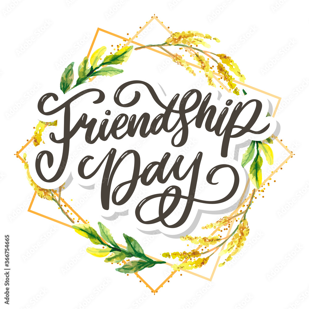 Beautiful Illustration Of Happy Friendship Day,Decorated Greeting Card Design.