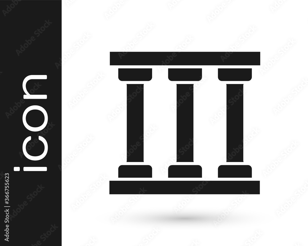 Black Prison window icon isolated on white background. Vector. Black Prison window icon isolated on white background. Vector.