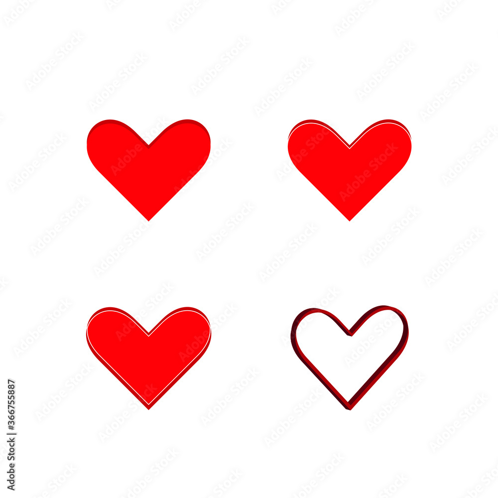 Vector heart icon set. Abstract love logo. Stock illustration Vector heart icon set. Abstract love logo. Stock illustration