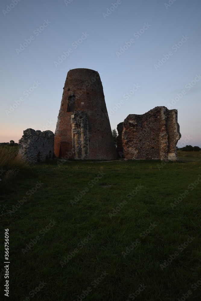 Sunset/night time at St Benet's Abbey, medieval ruins at Ludham on the Norfolk Broads Sunset/night time at St Benet's Abbey, medieval ruins at Ludham on the Norfolk Broads