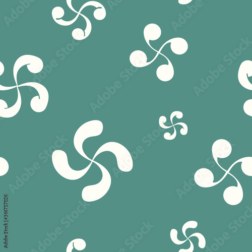 Seamless vector pattern with Basque cross Lauburu
