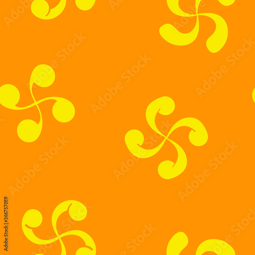 Seamless vector pattern with Basque cross Lauburu
