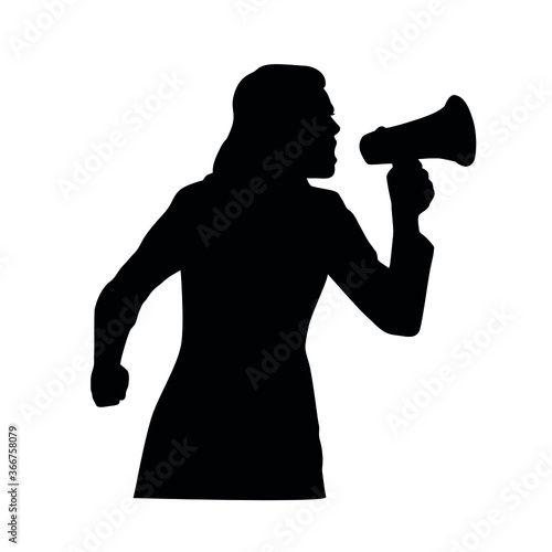 Silhouette Of Person Using Megaphone