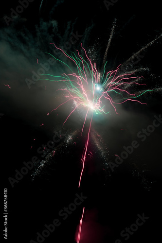 Fireworks with long exposure
