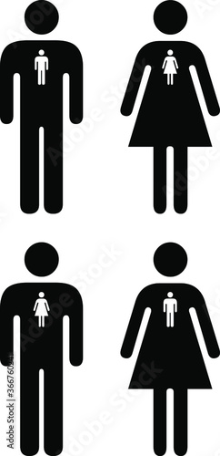 People icons showing cis and trans gender identities. photo
