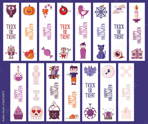 Set of Halloween bookmarks.