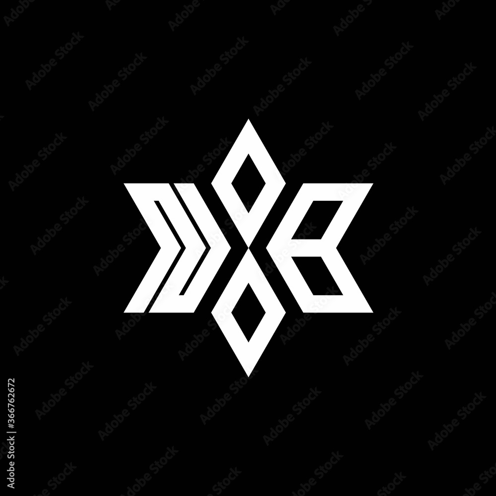 NB monogram logo with star shape and luxury style NB monogram logo with star shape and luxury style
