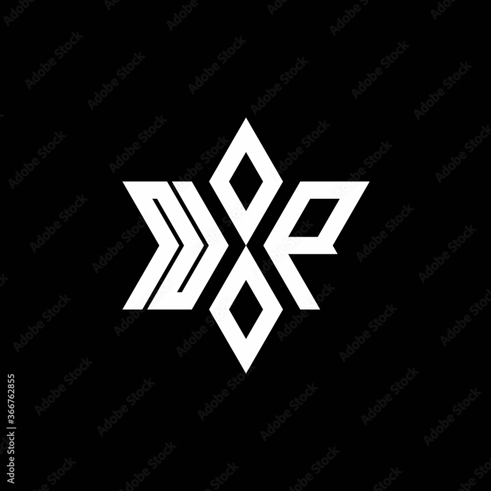 NP monogram logo with star shape and luxury style NP monogram logo with star shape and luxury style