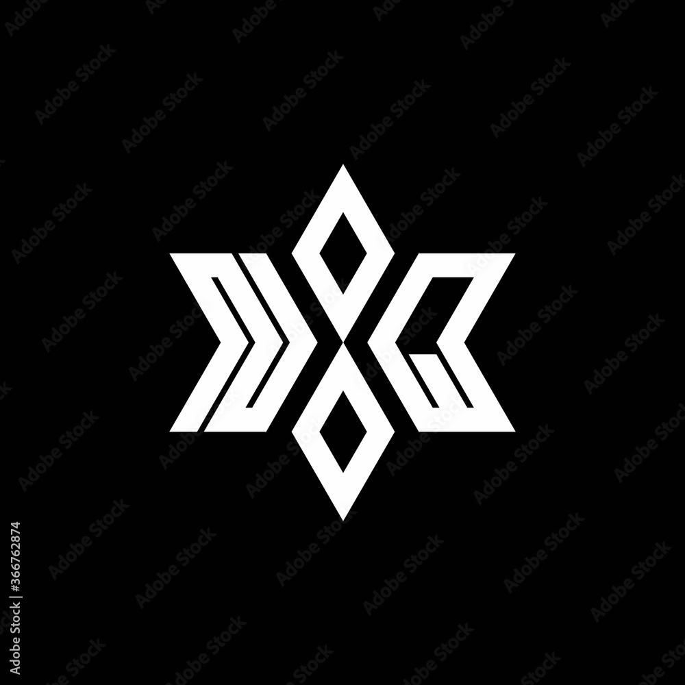 NQ monogram logo with star shape and luxury style NQ monogram logo with star shape and luxury style