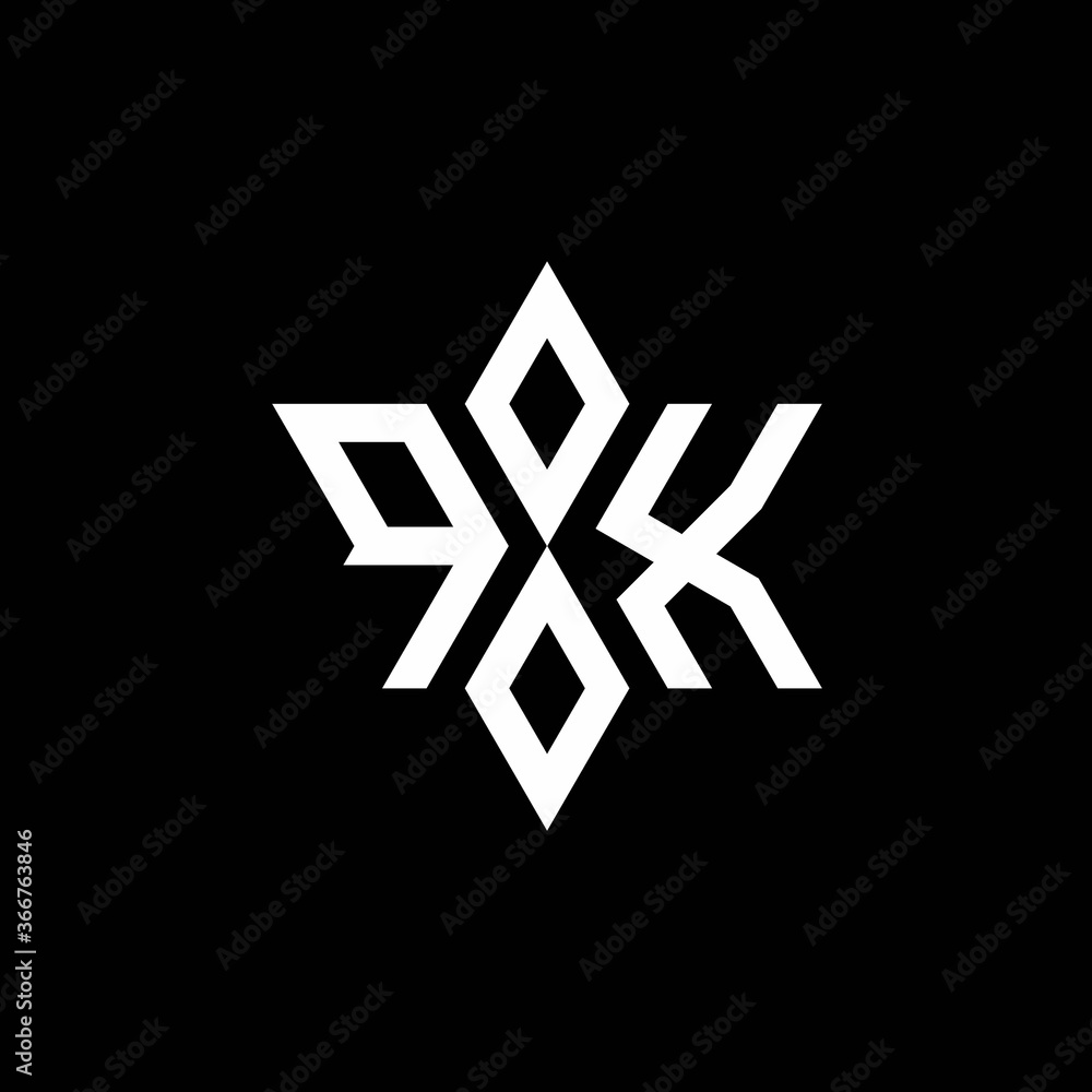 PX monogram logo with star shape and luxury style PX monogram logo with star shape and luxury style