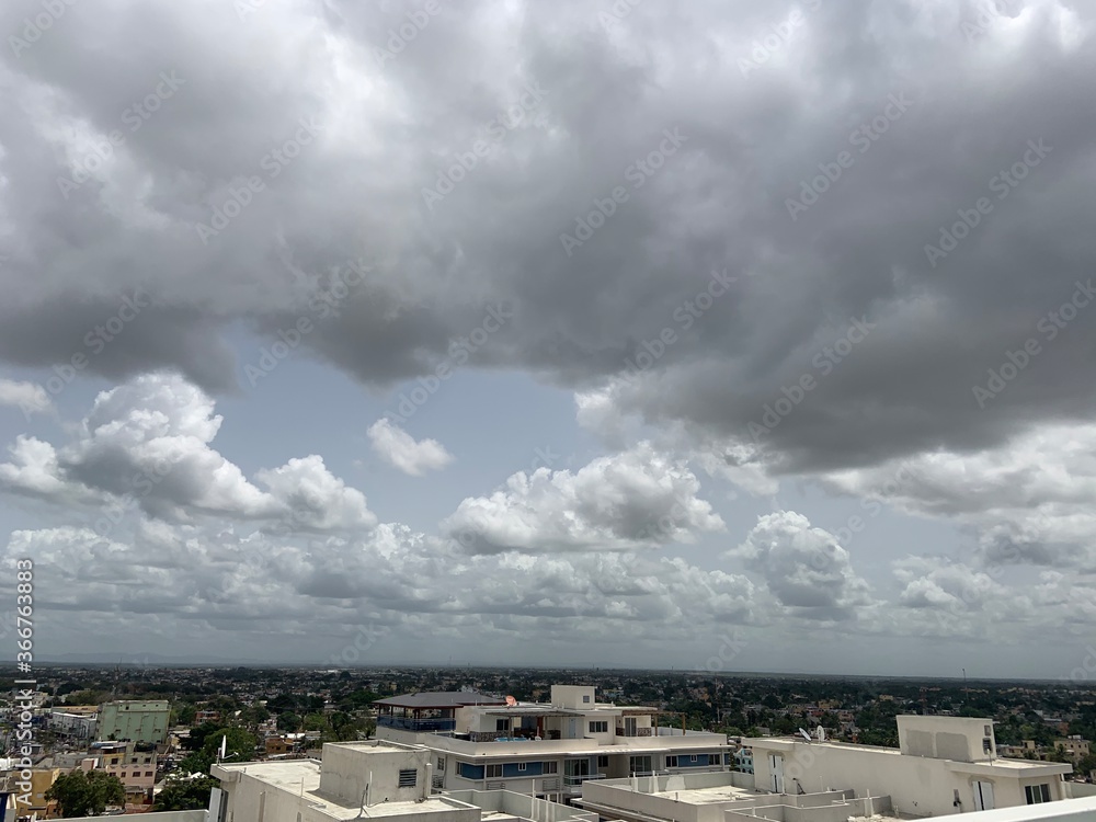storm over the city Santo Domingo