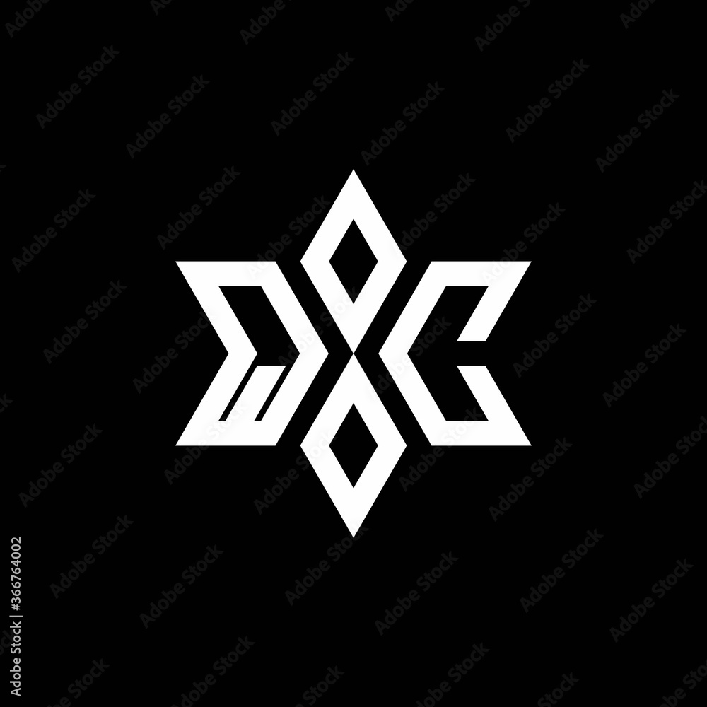 QC monogram logo with star shape and luxury style QC monogram logo with star shape and luxury style
