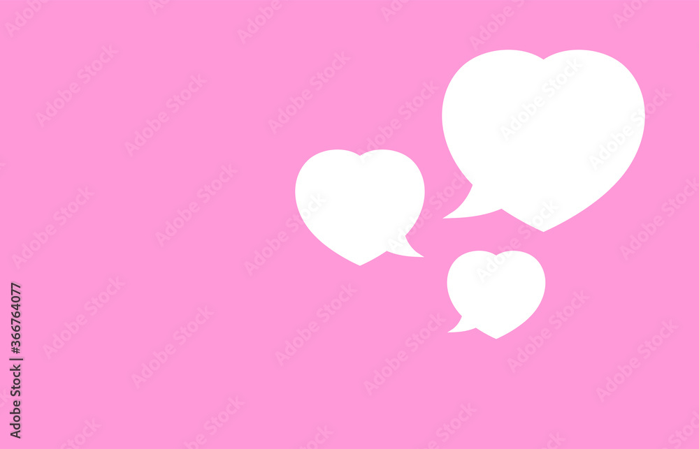 speech bubble heart shape white for background copy space text, template valentine card with heart shape soft pink pastel, speech bubble heart frame for love card, dialog speech paper in heart shape