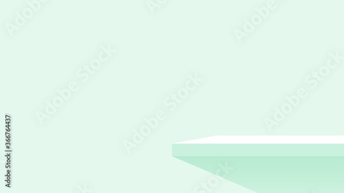 wood plank shelf on wall green pastel soft color, modern shelf for display show on space wall room, cute and chic counter desk panel for decoration, empty table top panel green, background copy space