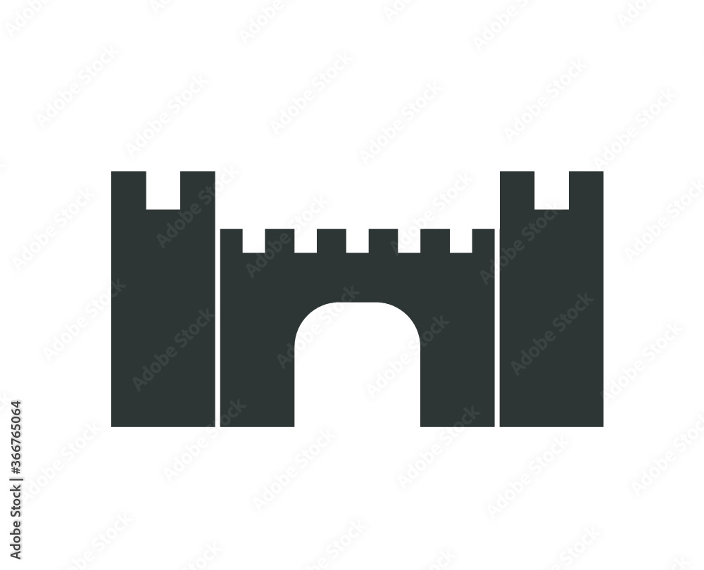 Castle gate vector. Castle icon.  Castle wall vector illustration. 