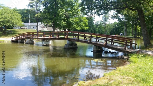 Circleville Park Silver Lake Wooden Walking Bridge Over the Lake photo