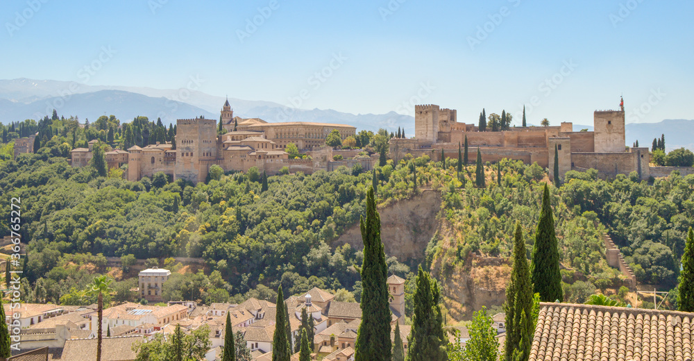 The Alhambra seen from the viewpoint of San Miguel.