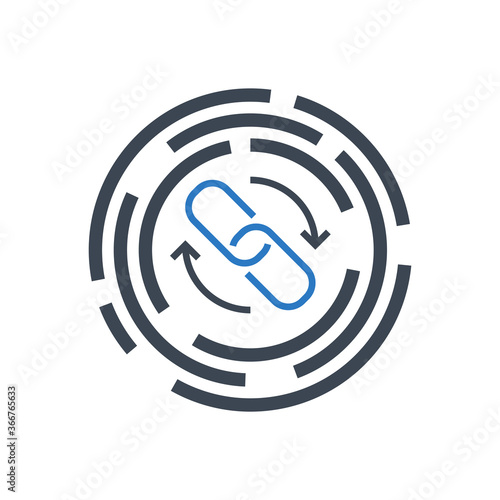 Backlinks Related Vector Glyph Icon. Isolated on White Background. Vector Illustration.