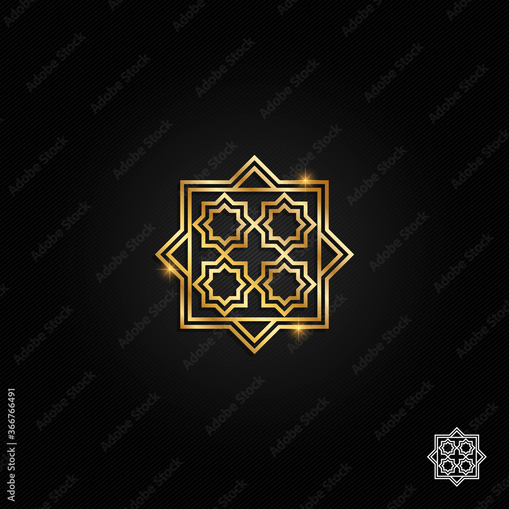 islamic oriental, geometric motif. traditional islamic, arabic, persian and ottoman design vector illustration