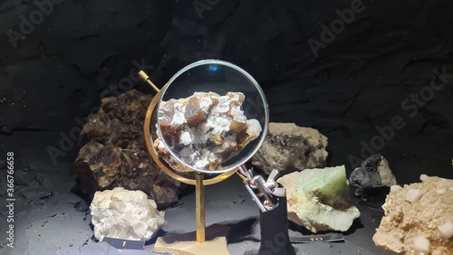 rock under a magnified glass