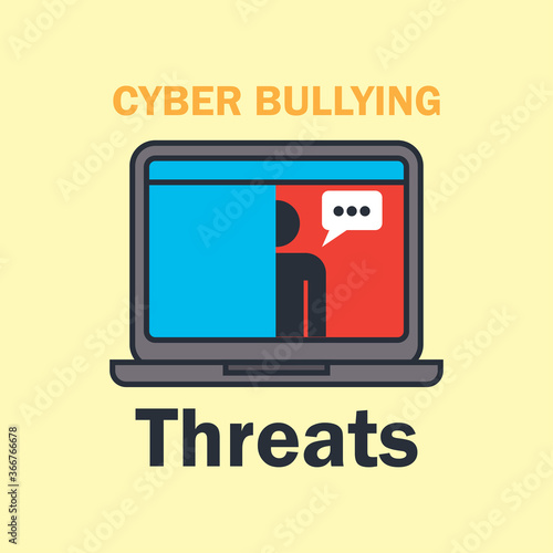 cyber bullying on internet for cyber bullying concept. vector illustration